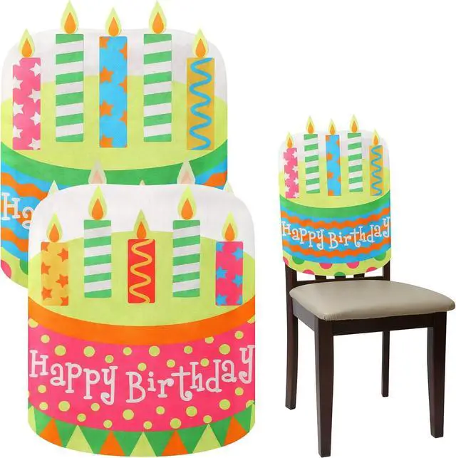 Main image of Tegeme 2 Pcs Birthday Chair Cover Kids Classroom Seat Decor,Pink,Blue