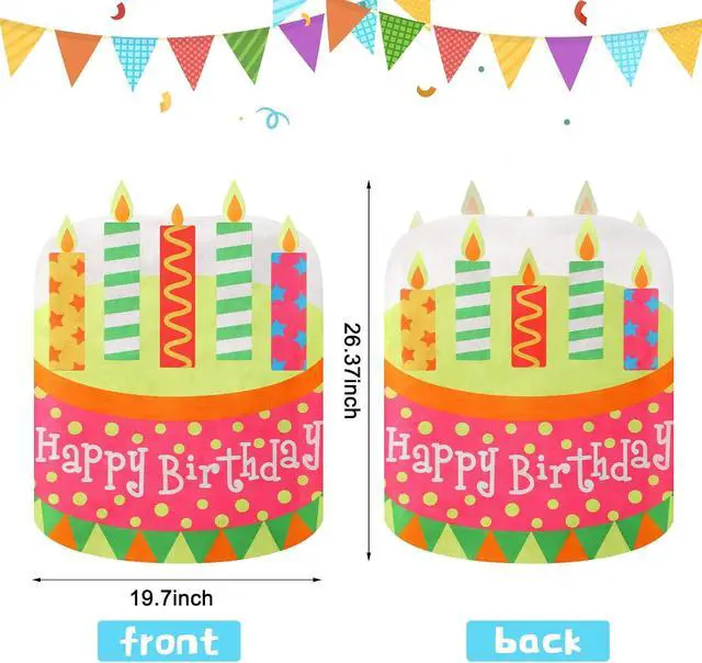 Alt view image 7 of 7 - Tegeme 2 Pcs Birthday Chair Cover Kids Classroom Seat Decor,Pink,Blue