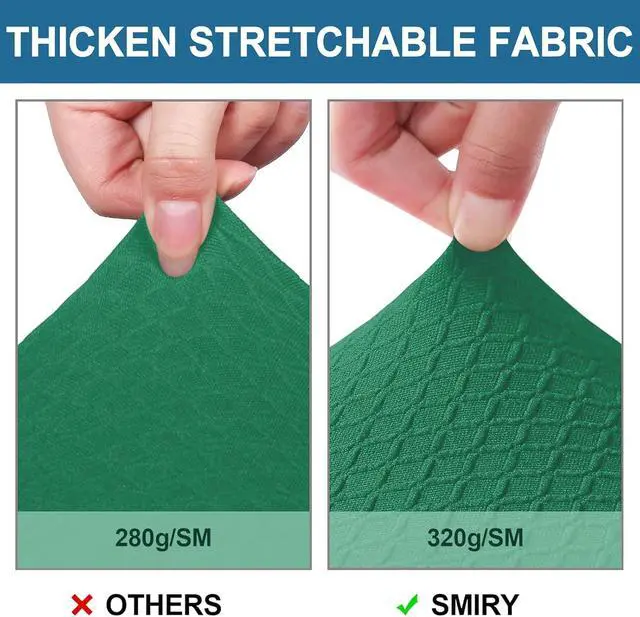 Alt view image 4 of 7 - Smiry Waterproof Seat Covers for Dining Room Chairs, No Rear Covers