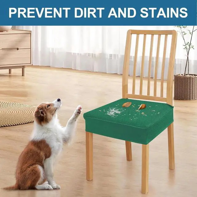 Alt view image 6 of 7 - Smiry Waterproof Seat Covers for Dining Room Chairs, No Rear Covers