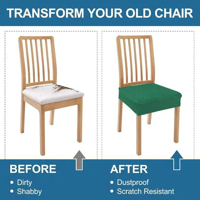 Alt view image 7 of 7 - Smiry Waterproof Seat Covers for Dining Room Chairs, No Rear Covers