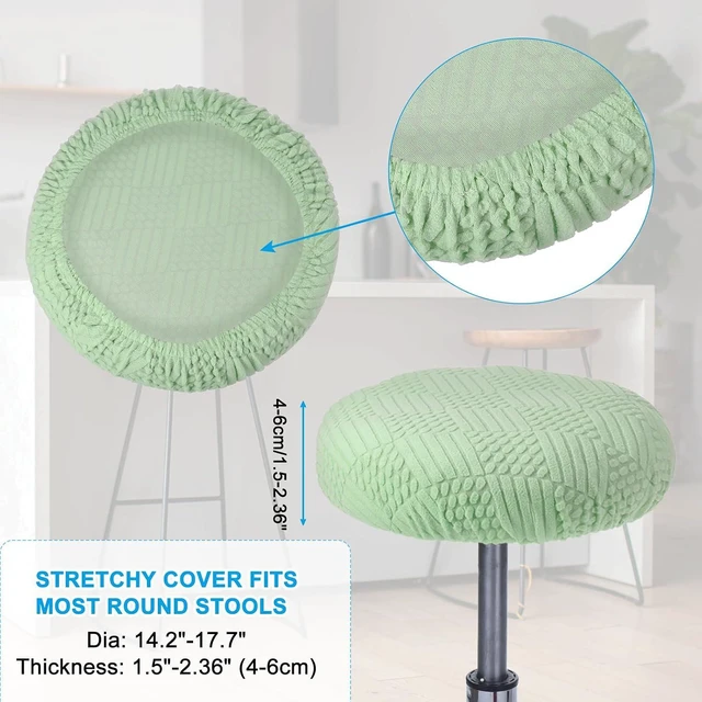Alt view image 3 of 7 - PATIKIL Elastic Bar Stool Cover Round Washable for 14-18Inch Green