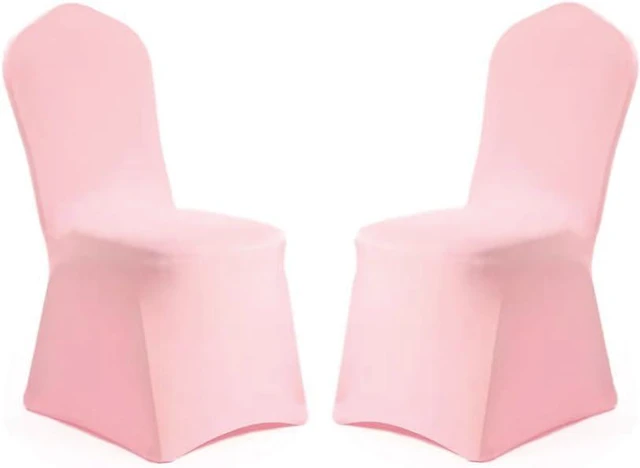 Main image of Yahpetes Chair Cover Pink Polyester Spandex Banquet Chair Covers Slipcover Flat Front Stretch Spandex Chair Covers for Wedding Banquet Dining Party Decorations (1 Pcs Pink)