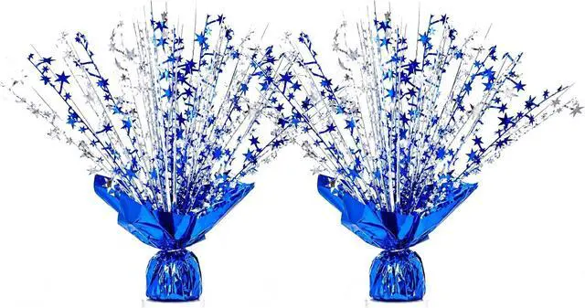 Main image of 2 Pack Blue Silver Star Spray Centerpiece, Wedding Party