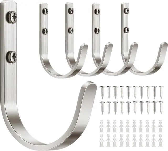 Main image of 22LB Wall Hooks for Hanging Towel/Coat, Brushed Nickel 5 Pack