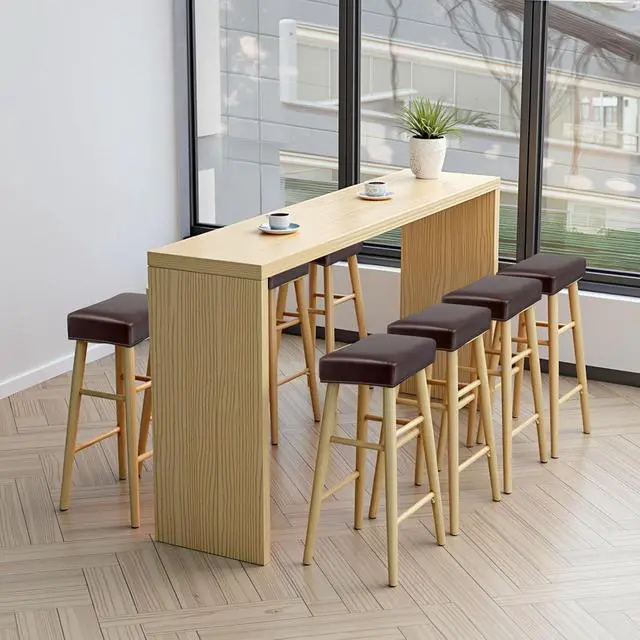 Alt view image 2 of 7 - PU Leather Bar Stool Covers Rectangular, 100% Waterproof Stool Covers Rectangle Super Stretch 20% Thicker Leather Saddle Stools Cover Rectangular Counter Bar Stools with Elastic Band (2 PCS, Brown)