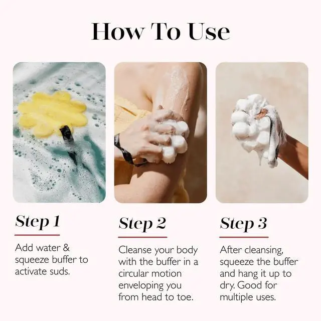 Alt view image 6 of 7 - Spongellé Coconut Verbena Wild Flower Bath Sponge | Built-in Body Wash & Body Scrubber, Shower Loofah Sponge for Women | 14+ uses