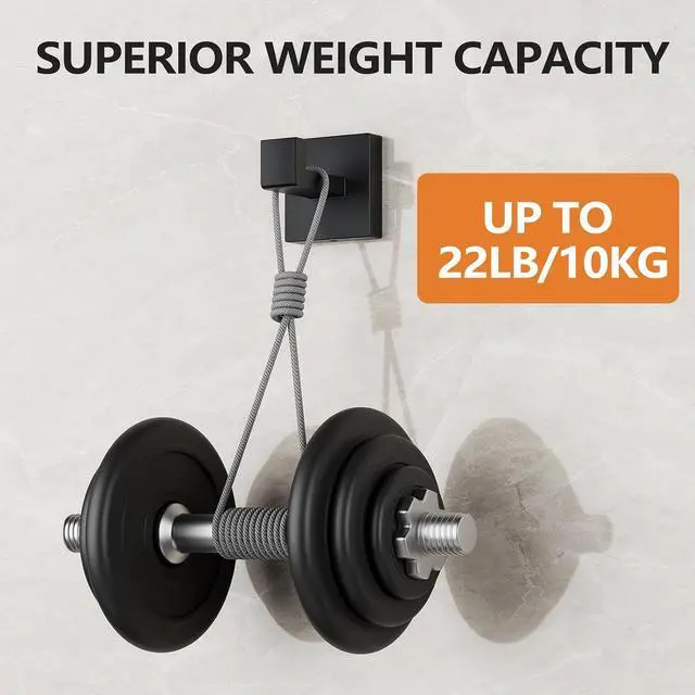 Alt view image 4 of 5 - Kruodop 2 PCS Towel Hooks for Bathroom, Wall Mount Towel Holder, Black Matte Wall Robe Hook,Square Stainless Steel Door Hanger Towel Hook for Kitchen, Bedroom,Hotel,Pool,Coats