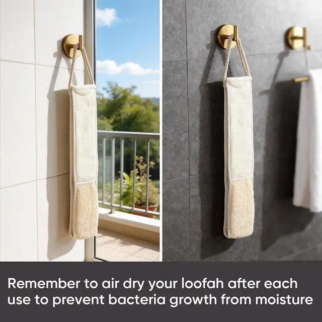 Alt view image 7 of 7 - 2 Pack Egyptian Loofah Back Scrubber for Shower, Natural Luffa Sponge with Handles, Exfoliating Shower Back Scrubber for Women and Men, Long Body Scrubber for Bathing