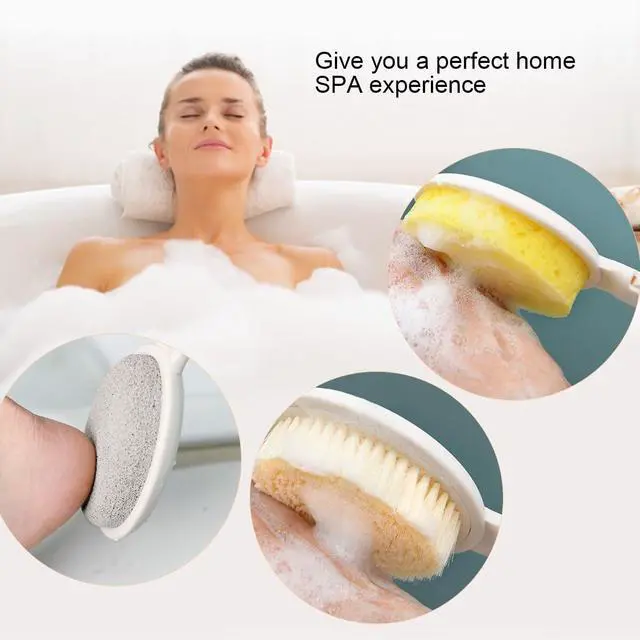 Alt view image 6 of 6 - LFJ 19" Long Handle Shower Sponge Brush Set