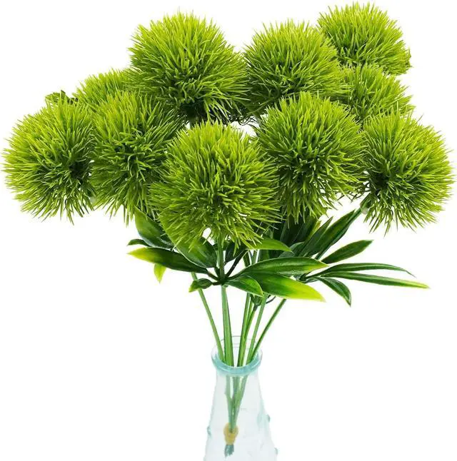 Main image of Uieke 10 Pcs Dandelion Artificial Flowers, Artificial Flowers for Decoration Fake Plants Bouquet Plastic Flowers for Home Decoration Wedding Decor Flower Arrangment Green