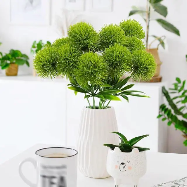 Alt view image 5 of 7 - Uieke 10 Pcs Dandelion Artificial Flowers, Artificial Flowers for Decoration Fake Plants Bouquet Plastic Flowers for Home Decoration Wedding Decor Flower Arrangment Green