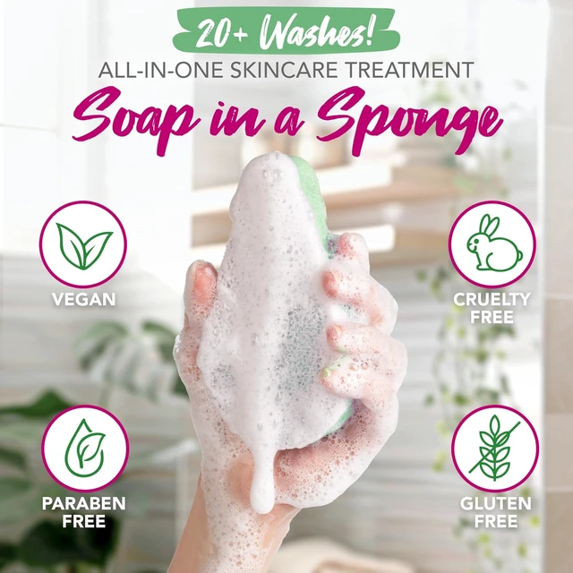 Alt view image 3 of 6 - Anti Cellulite Body Wash Sponge with Fresh Aloe