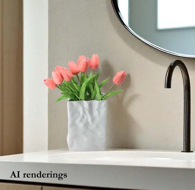 Alt view image 6 of 7 - 10 Heads Artificial Tulips, Coral