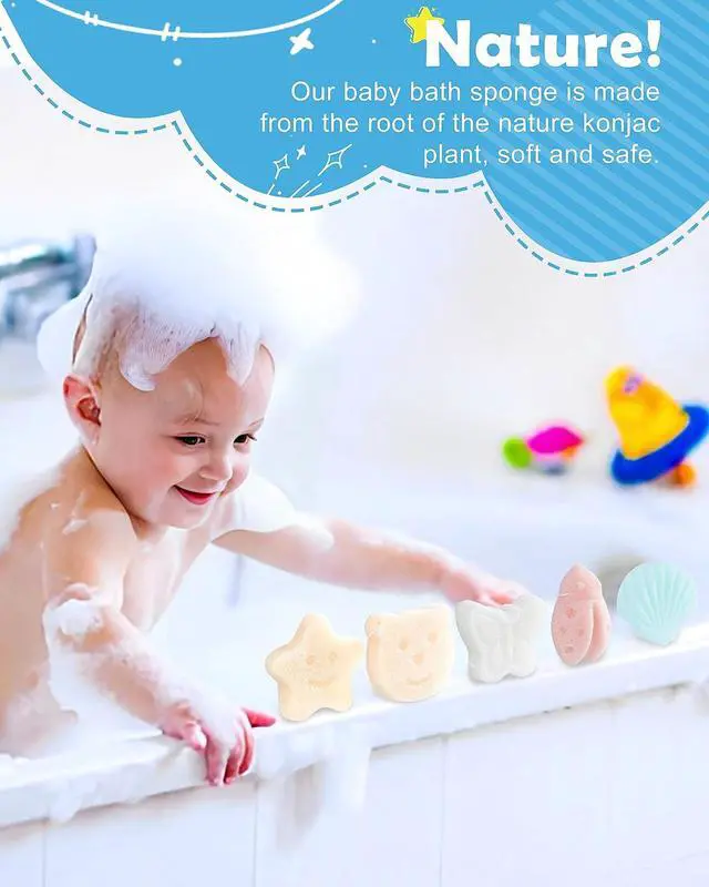 Alt view image 2 of 7 - Konjac Baby Sponges, 5Pcs Natural Cute Shapes for Infants