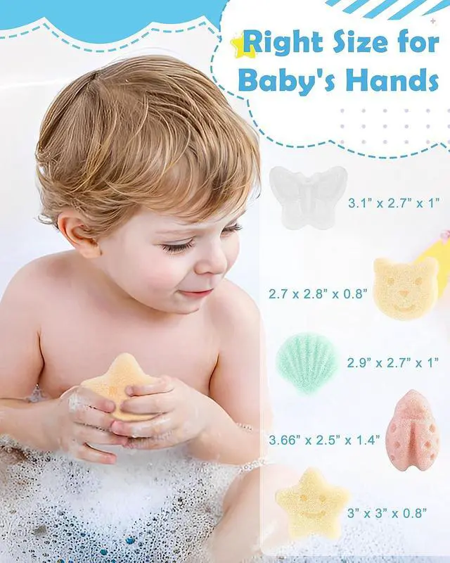 Alt view image 4 of 7 - Konjac Baby Sponges, 5Pcs Natural Cute Shapes for Infants