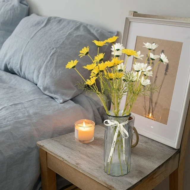 Alt view image 2 of 6 - Artificial Daisy Flowers 6 Bundles 21 Faux Silk Daisy Flowers with Stems for Home Garden Vase Decor