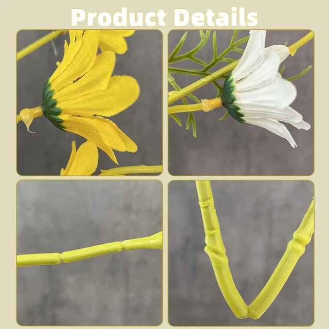 Alt view image 6 of 6 - Artificial Daisy Flowers 6 Bundles 21 Faux Silk Daisy Flowers with Stems for Home Garden Vase Decor