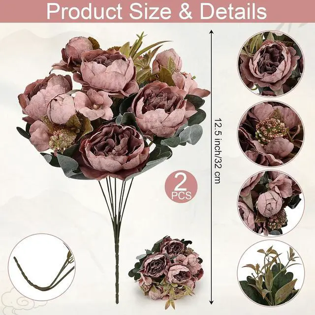 Alt view image 2 of 7 - Peonies Artificial Flowers - 2 Bundles