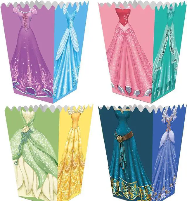 Main image of 24 Pcs Princess Party Popcorn Boxes for Princess Party Supplies, Candy & Treat Boxes