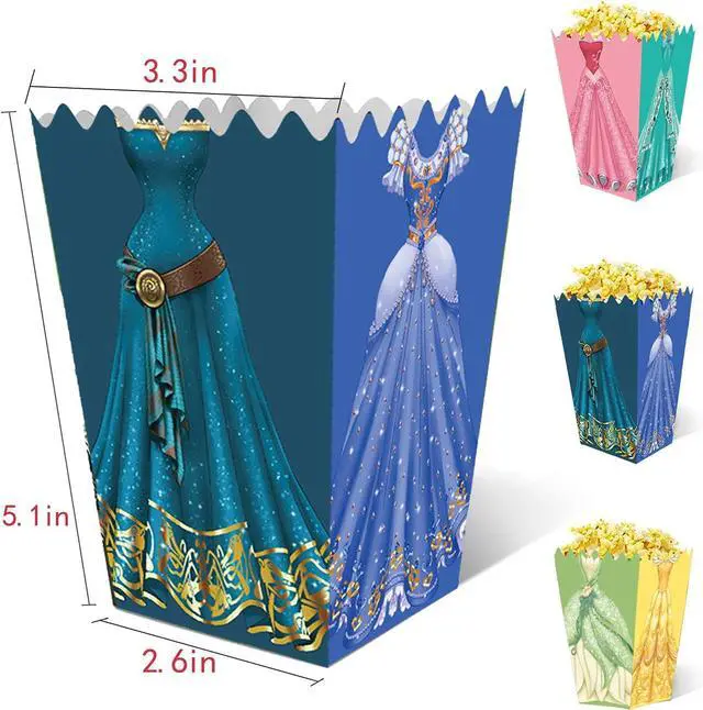 Alt view image 2 of 6 - 24 Pcs Princess Party Popcorn Boxes for Princess Party Supplies, Candy & Treat Boxes