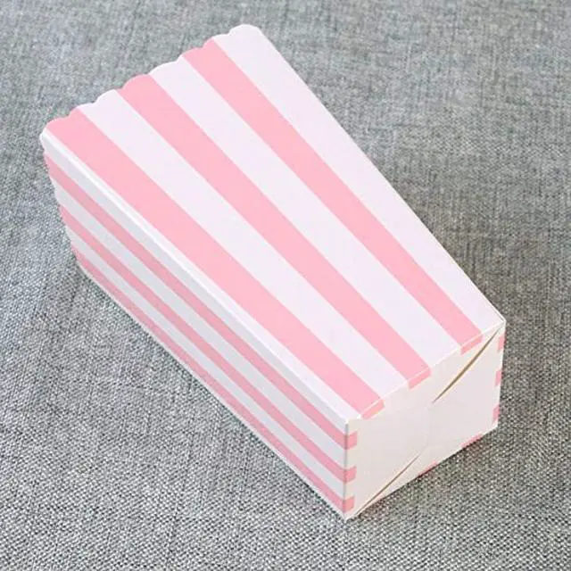 Alt view image 5 of 7 - BinaryABC Pink Striped Popcorn Boxes (24 Pcs) - Carnival Party Decorations