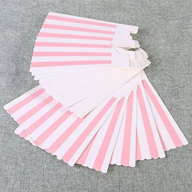 Alt view image 7 of 7 - BinaryABC Pink Striped Popcorn Boxes (24 Pcs) - Carnival Party Decorations