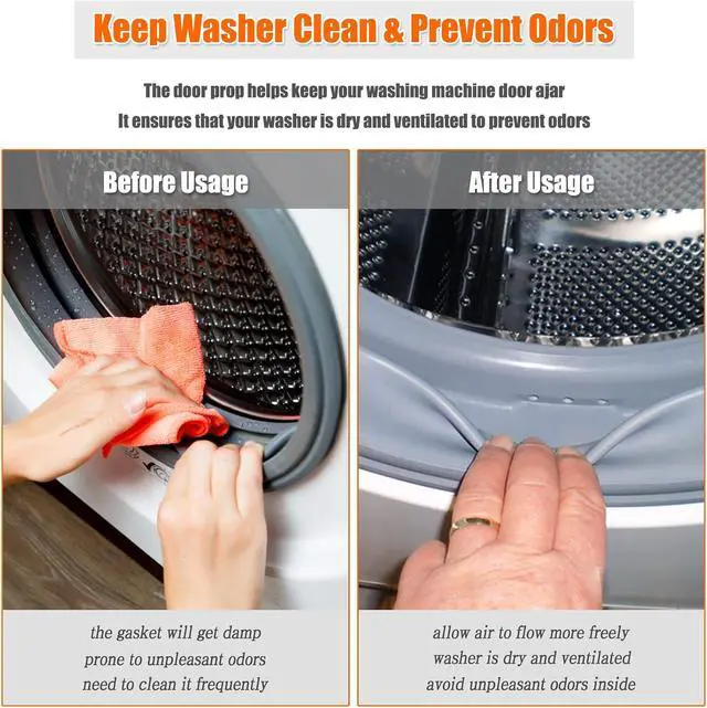 Alt view image 6 of 7 - Front Load Washer Door Prop and Stopper - Magnetic Washing Machine Door Holder with 2.6-Inch Magnet Base, Removable Washer Door Stopper Keep Washer Door Open to Prevent Odors (White)