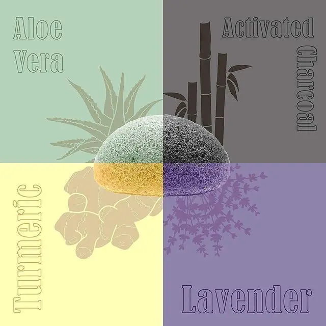 Alt view image 6 of 6 - myHomeBody Natural Konjac Facial Sponges, Sage Green & Graphite Gray