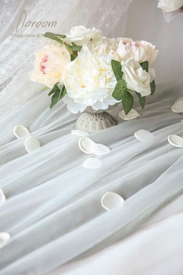 Alt view image 3 of 7 - Floroom 300pcs Rose Petals Ivory Faux Silk Flower Petals for Wedding Flower Girl Basket White Aisle Scatter Dinner Table Centerpieces Party Confetti Bridal Shower Romantic Night Decoration