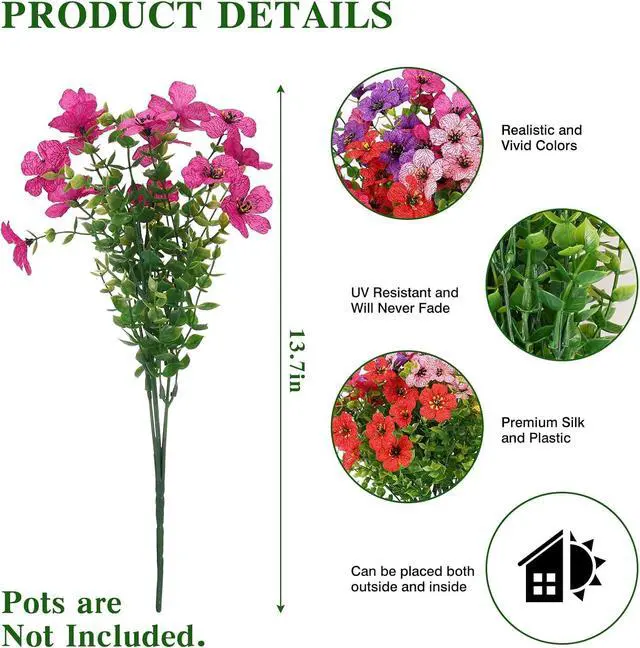 Alt view image 2 of 7 - CEWOR Artificial Flowers for Outdoors UV Resistant Silk Daisy Flowers