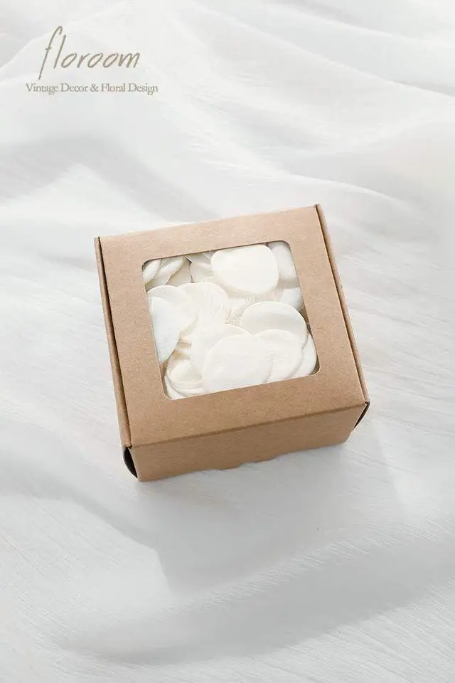 Alt view image 7 of 7 - Floroom 300pcs Rose Petals Ivory Faux Silk Flower Petals for Wedding Flower Girl Basket White Aisle Scatter Dinner Table Centerpieces Party Confetti Bridal Shower Romantic Night Decoration