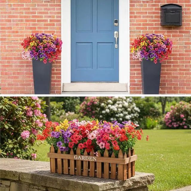 Alt view image 6 of 7 - CEWOR Artificial Flowers for Outdoors UV Resistant Silk Daisy Flowers