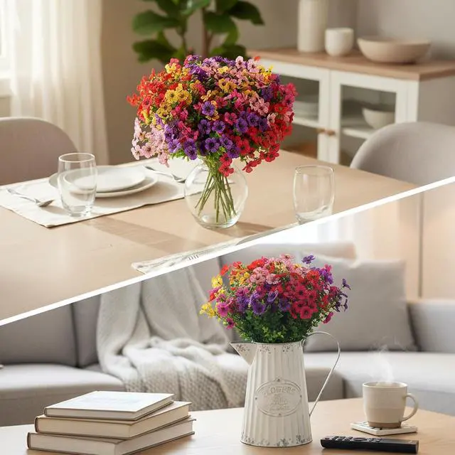 Alt view image 7 of 7 - CEWOR Artificial Flowers for Outdoors UV Resistant Silk Daisy Flowers