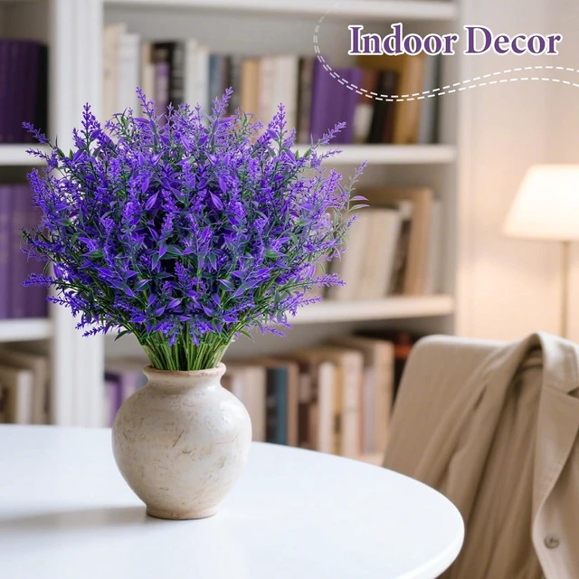 Alt view image 4 of 6 - UV Resistant Artificial Lavender Flowers - 7 Pcs Faux Lavender Plants