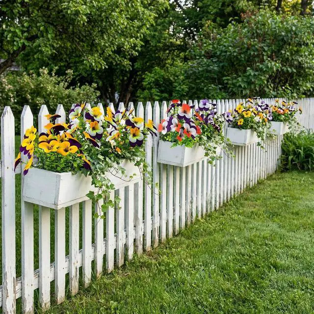 Alt view image 7 of 7 - lovemoon 16pcs Artificial Pansy Flowers Faux Silk Spring Flowers, UV Resistant Realistic Pansies for Window Box Front Door Porch Garden Outdoor Home Decor (16, Purple,Yellow)