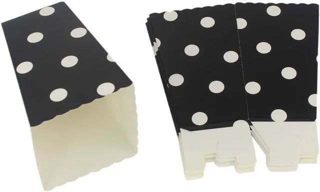 Alt view image 6 of 6 - Red Black Yellow Paper Popcorn Boxes 36pcs, Cardboard Polka Dot Popcorn Containers for Party Favor (red black yellow, 36pcs)