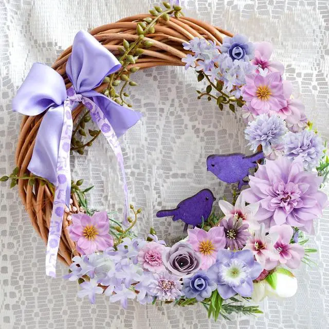 Alt view image 6 of 7 - QUOZUO Artificial Flower Heads, Mini Silk Roses Peonies Daisy Purple Floral Fake Flower Heads for DIY Wreath Gift, Cake Decorations, Table Centerpieces, Party Wedding Home Decoration, 26PCS