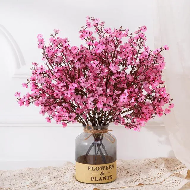 Main image of 5 Pcs Fake Flowers, Real Touch Babys Breath Artificial Flowers, Pink
