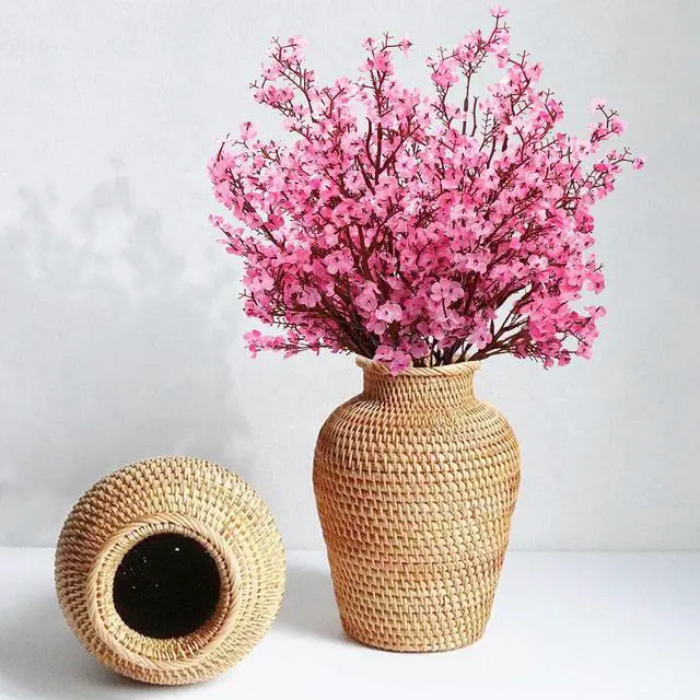 Alt view image 4 of 7 - 5 Pcs Fake Flowers, Real Touch Babys Breath Artificial Flowers, Pink