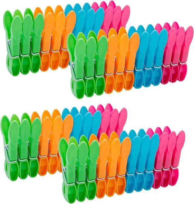Main image of Clothes Pins, Colorful Plastic Clothespins, Heavy Duty Laundry Clothes Pins Clips, Non-Slip Clips for Hanging Clothes,Towels,Crafts,Picture Clips Food Package Clips (48PCS)
