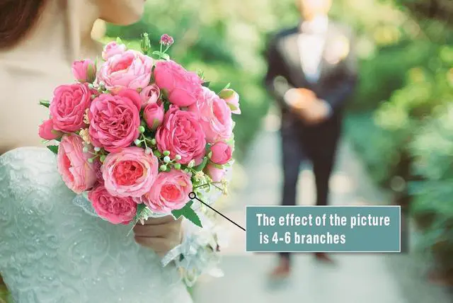 Alt view image 4 of 7 - 2-Pack Pink & Rose Red Artificial Peony Bouquets for Table Decor