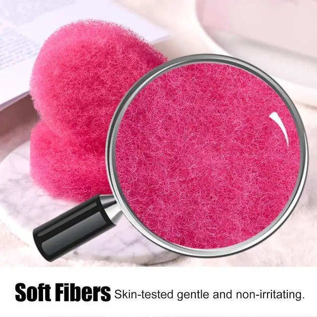 Alt view image 2 of 6 - BS-MALL Facial Sponge 12 Pcs Exfoliating Face Scrubber for Deep Cleansing, Removes Blackheads, Reusable Design, Perfect for Skin Care Routine (Hot Pink-Soft Texture)