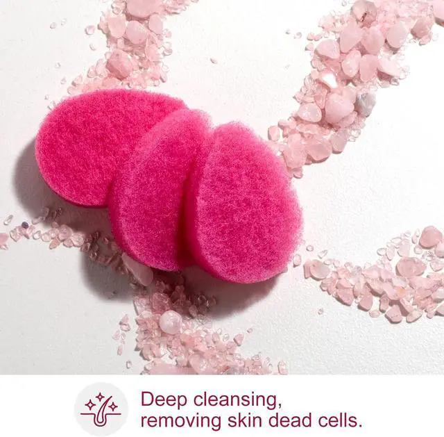 Alt view image 3 of 6 - BS-MALL Facial Sponge 12 Pcs Exfoliating Face Scrubber for Deep Cleansing, Removes Blackheads, Reusable Design, Perfect for Skin Care Routine (Hot Pink-Soft Texture)