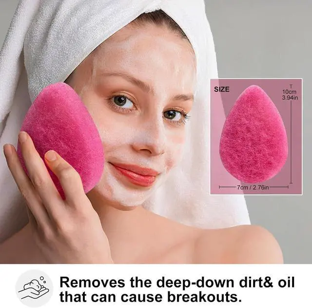 Alt view image 4 of 6 - BS-MALL Facial Sponge 12 Pcs Exfoliating Face Scrubber for Deep Cleansing, Removes Blackheads, Reusable Design, Perfect for Skin Care Routine (Hot Pink-Soft Texture)