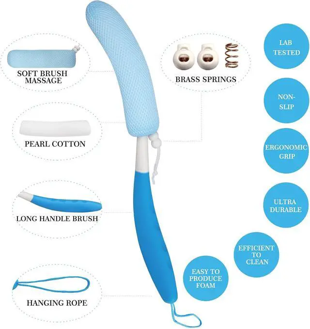 Alt view image 5 of 7 - Back Scrubber for Shower,15.35" Long Handle Shower Brush for Body