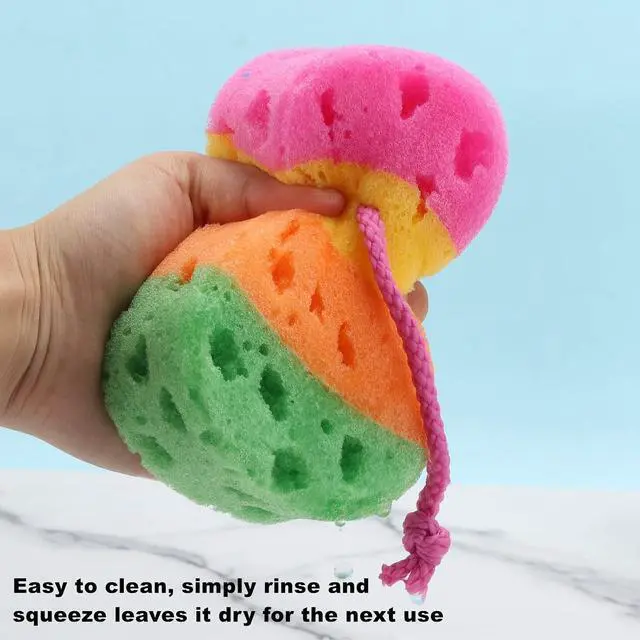 Alt view image 5 of 7 - BTYMS 3 Pieces Exfoliating Bath Sponge Body Sponges Shower Loofah Soft Bathing Pouf Foam Lufa Body Scrubber