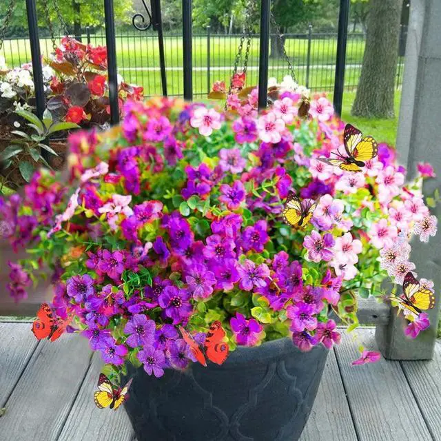 Main image of Yastouay 12 Bundles Artificial Flowers for Outdoors Decoration UV Resistant