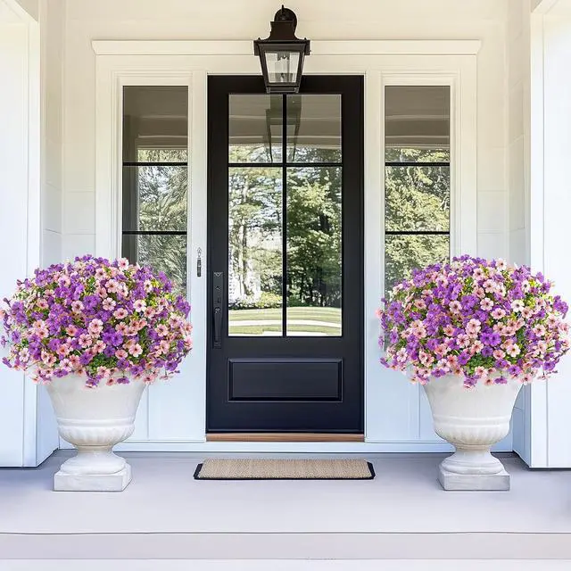 Alt view image 5 of 7 - Yastouay 12 Bundles Artificial Flowers for Outdoors Decoration UV Resistant