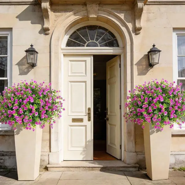 Alt view image 3 of 6 - Roberly 24 Bundles Artificial Flowers for Outdoors Fake Plants, Fuchsia